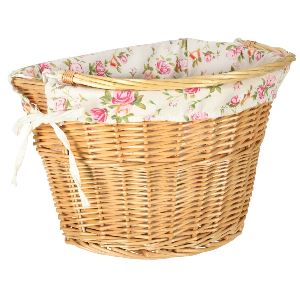 Wicker basket for bicycle front basket woven flower insert