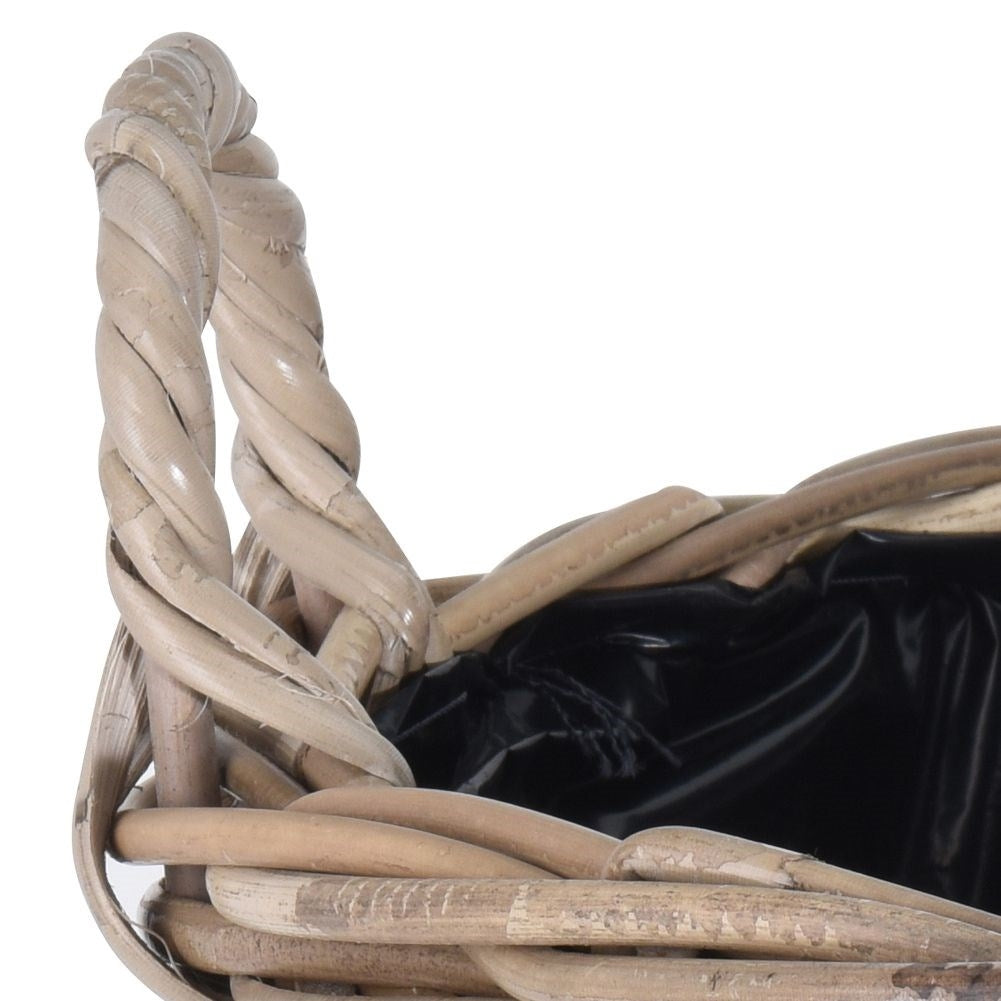 Wicker basket for flowers and plants, natural rattan
