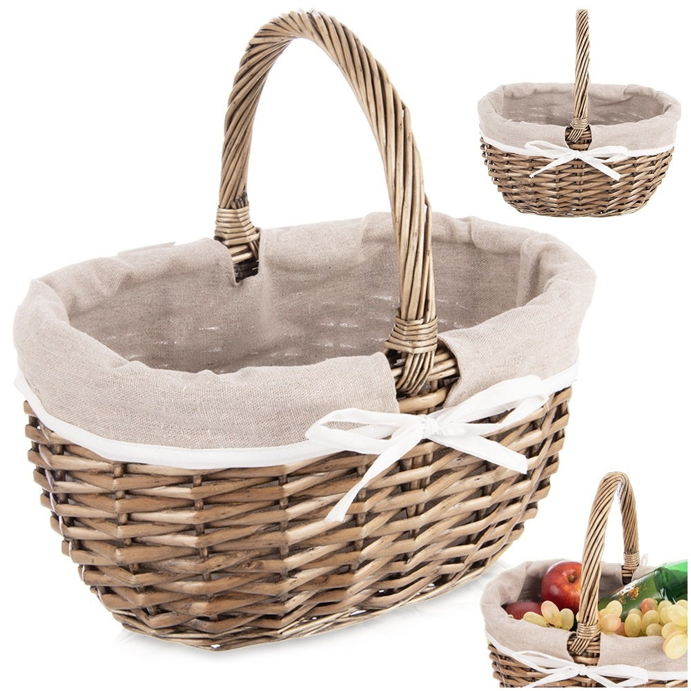 Wicker picnic basket 32.5x24x32 cm