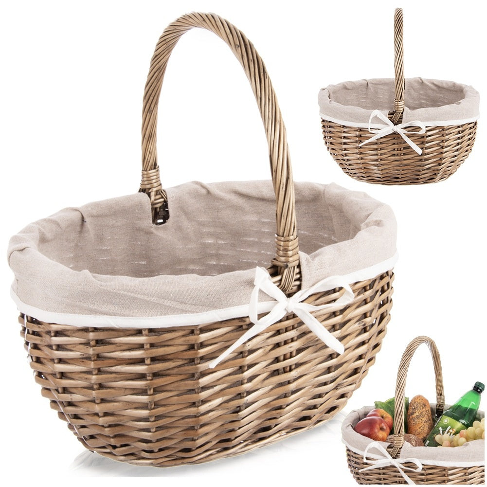 Wicker picnic basket 40x31x40 cm