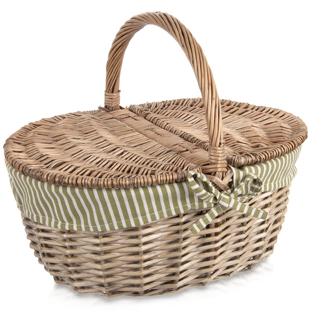 Wicker picnic basket, closed, 42x32x35 cm