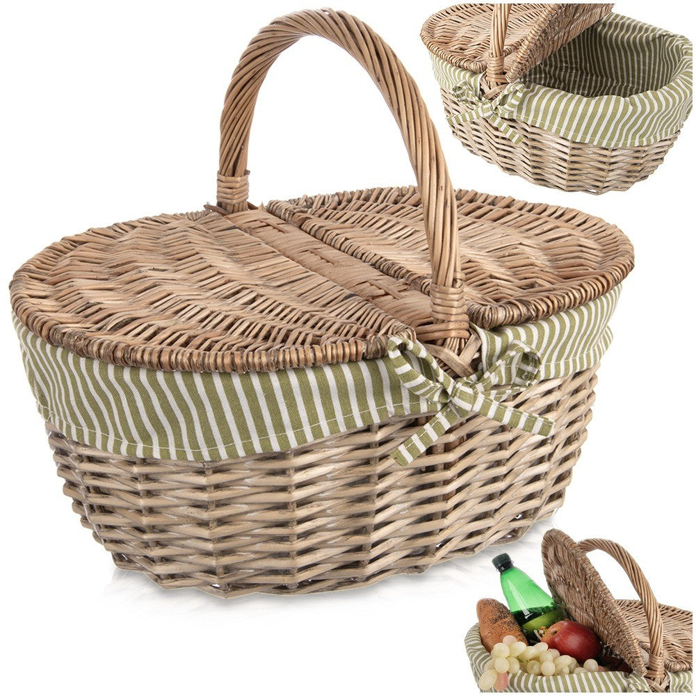 Wicker picnic basket, closed, 42x32x35 cm