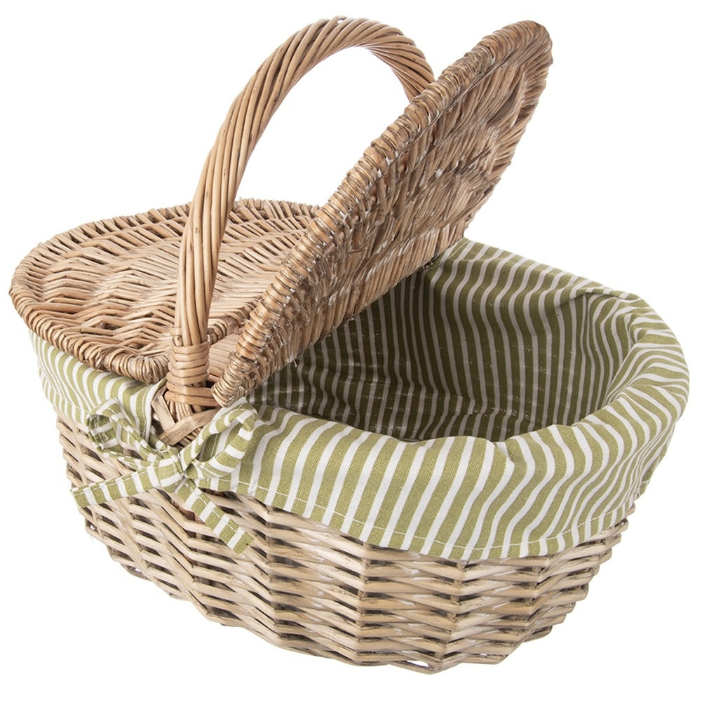 Wicker picnic basket, closed, 42x32x35 cm