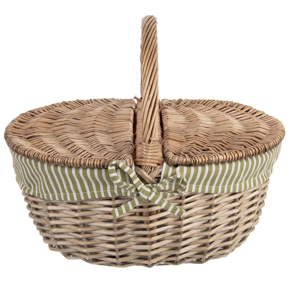 Wicker picnic basket, closed, 42x32x35 cm