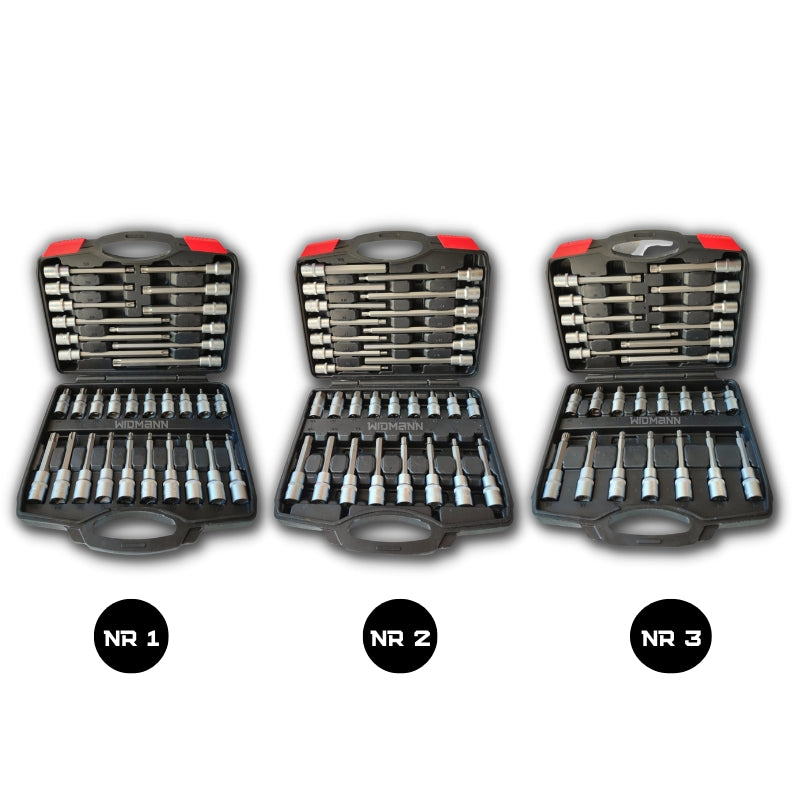 Widmann 88-Piece 1/2? Bit Socket Sets: Spline, Internal Hexagon, T-Star