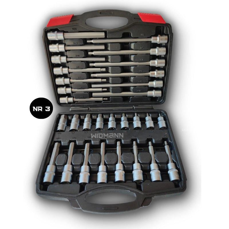 Widmann 88-Piece 1/2? Bit Socket Sets: Spline, Internal Hexagon, T-Star