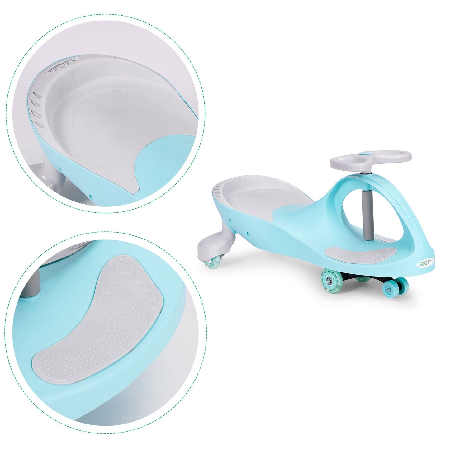 Wiggle car ride-on toy LED wheels blue ECOTOYS