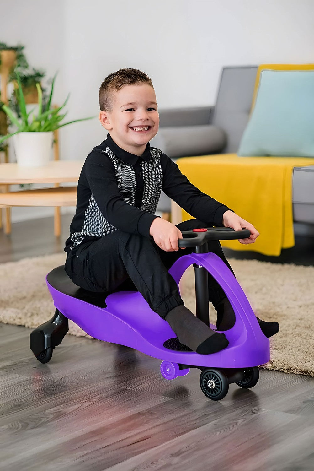 Wiggle car ride-on toy LED wheels purple ECOTOYS