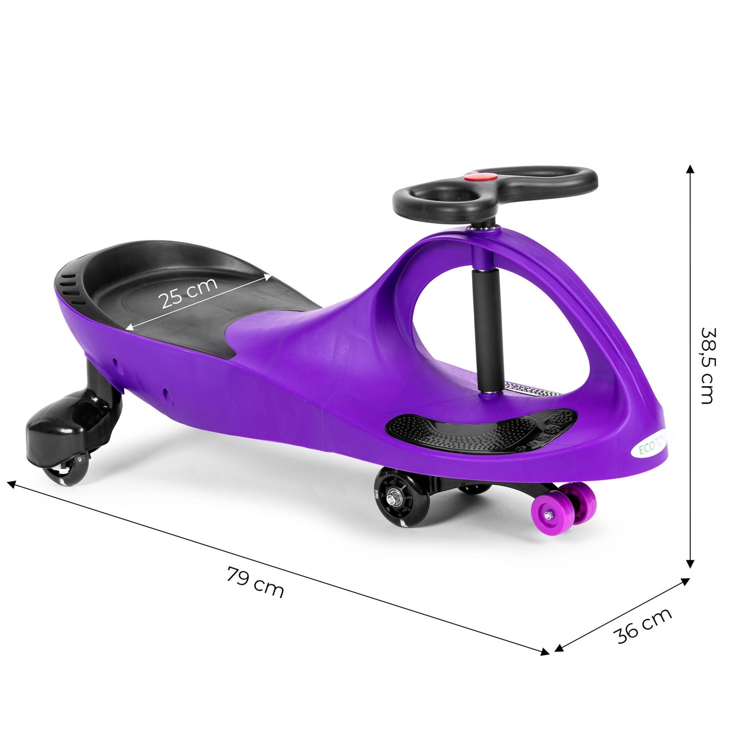 Wiggle car ride-on toy LED wheels purple ECOTOYS