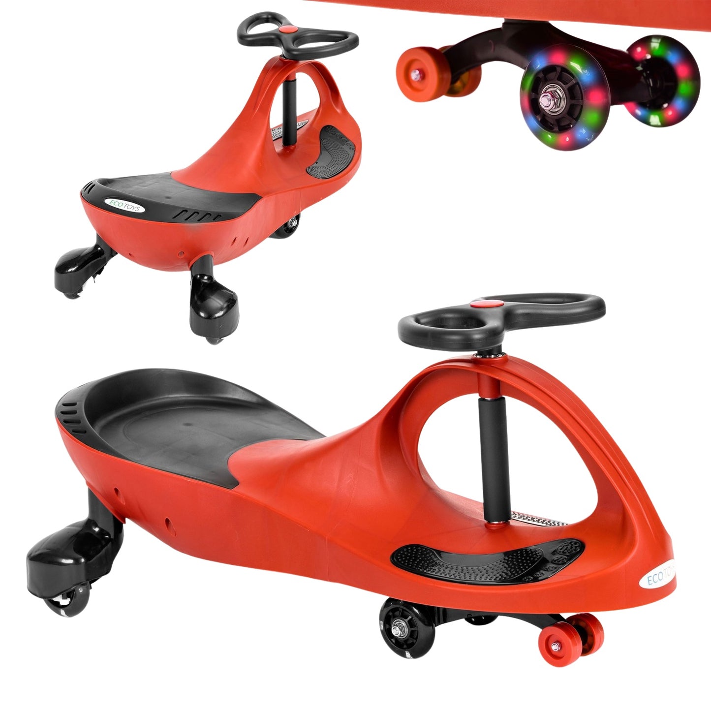 Wiggle car ride-on toy LED wheels red ECOTOYS