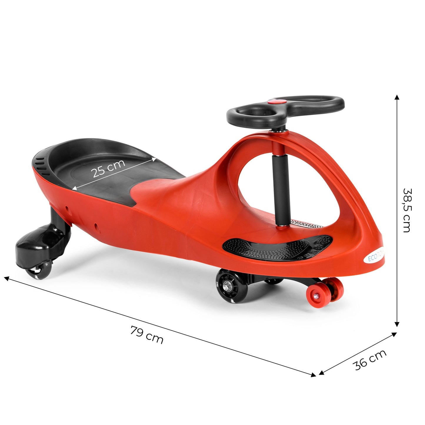 Wiggle car ride-on toy LED wheels red ECOTOYS