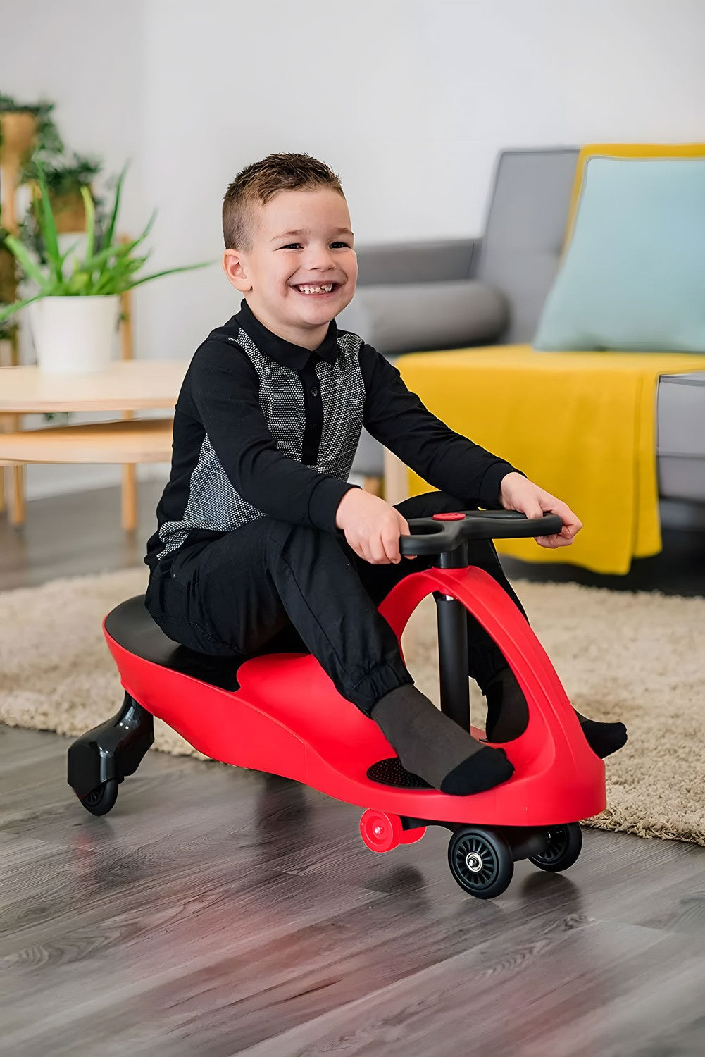 Wiggle car ride-on toy LED wheels red ECOTOYS