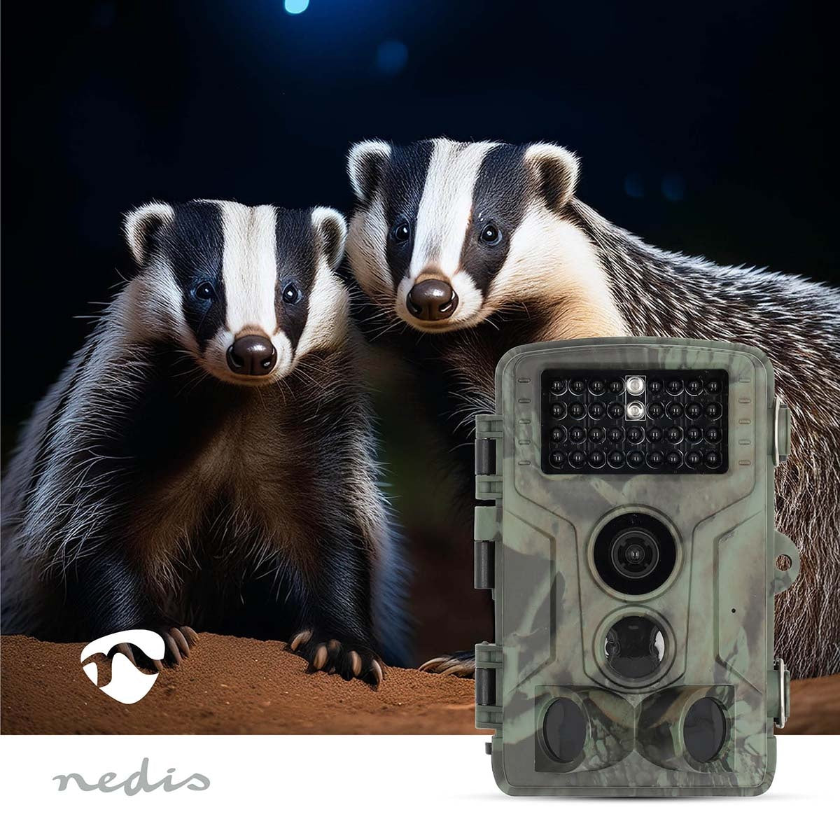 Wildlife Camera | 4K@10fps | 50 MPixel | 5 MPixel CMOS | IP65 | Black No-Glow IR | Night vision | Viewing angle: 60 ° | Motion sensor | Detection angle: 130 ° | Detection range: 20 m | Screen size: 2.4 " | LCD Screen | Brown / Green