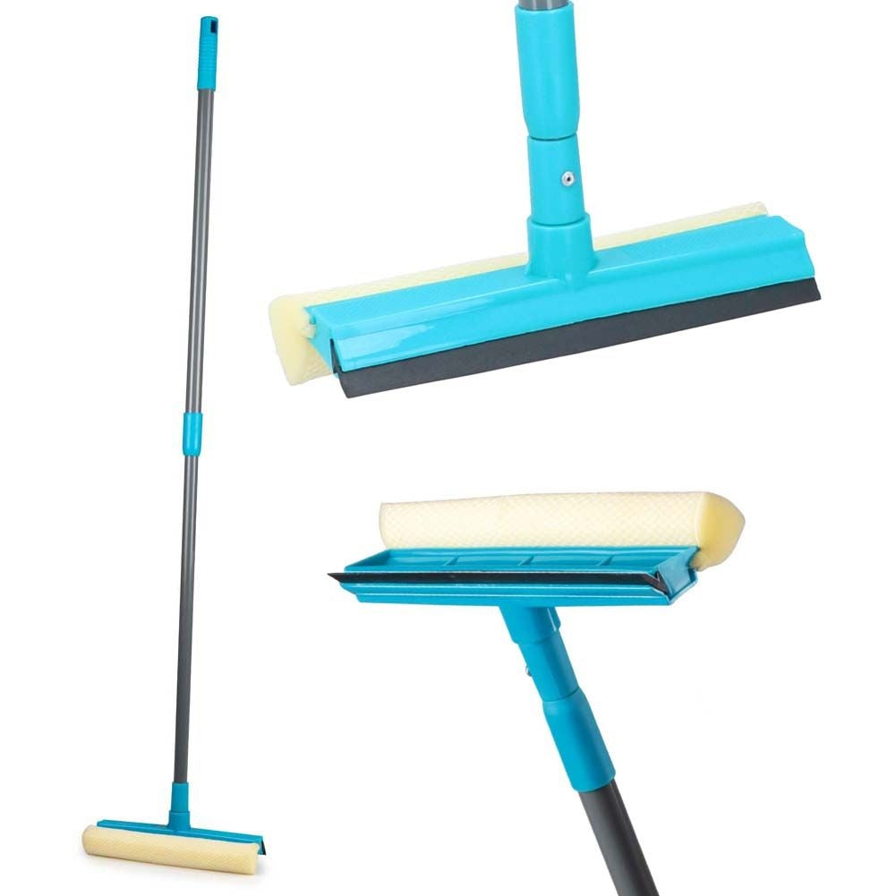 Window scraper with adjustable telescopic handle