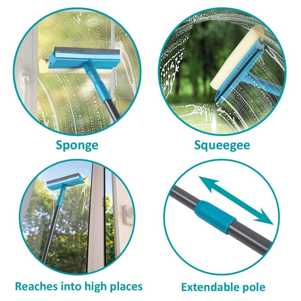 Window scraper with adjustable telescopic handle