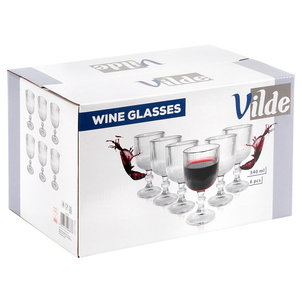 Wine Glasses, Glass, 340 ml, Set of 6
