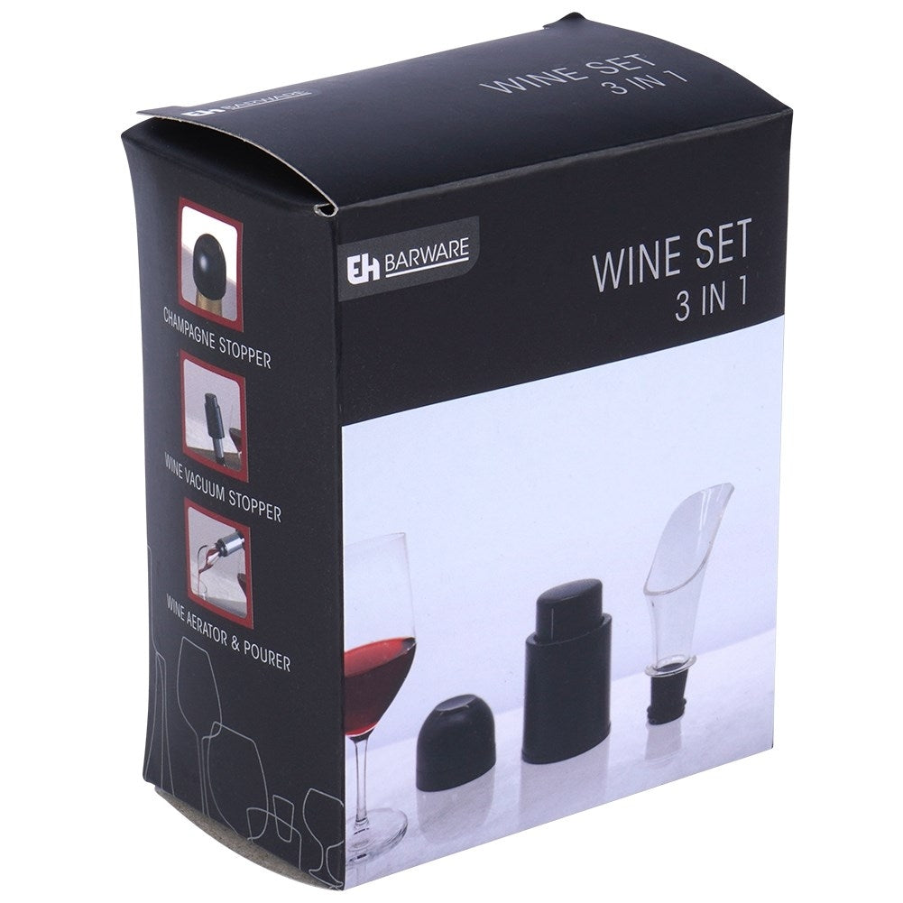 Wine accessory set: Vacuum cork, champagne cork and funnel