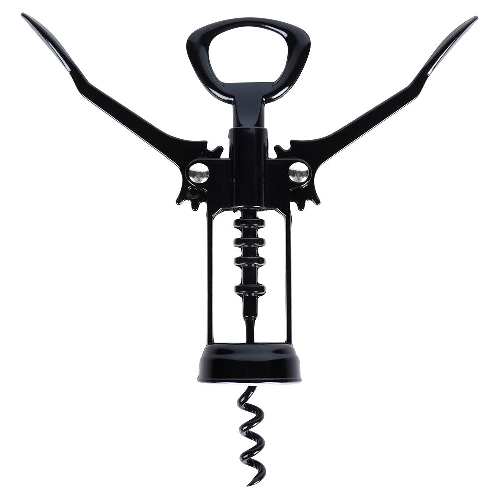 Wine corkscrew metal black 16 cm