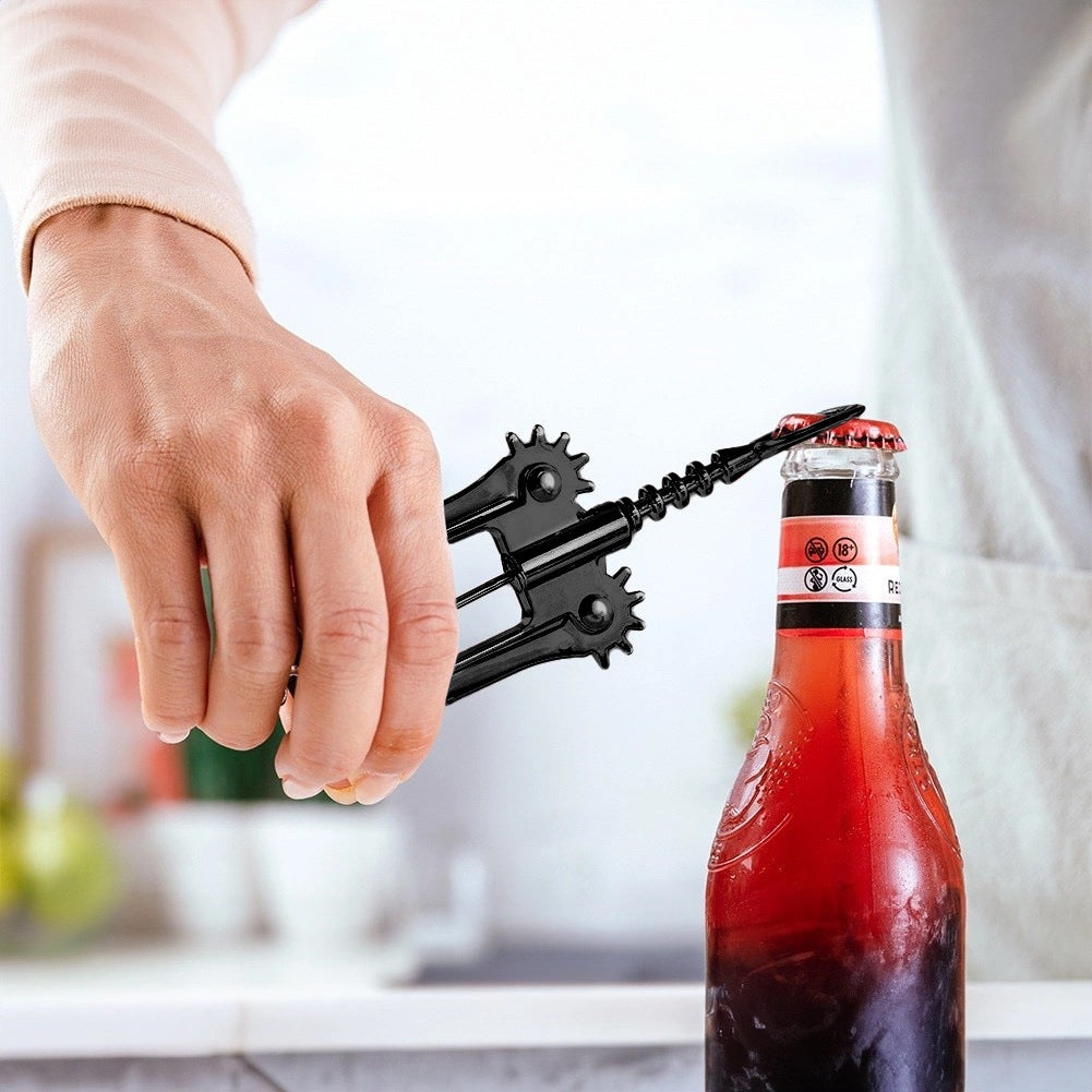Wine corkscrew metal black 16 cm