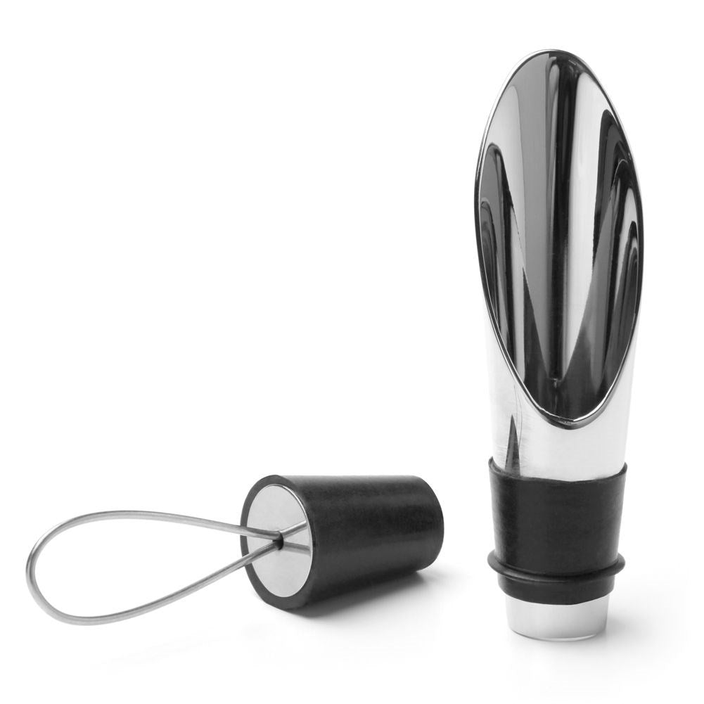 Wine decanter with stainless steel cork for standard bottles