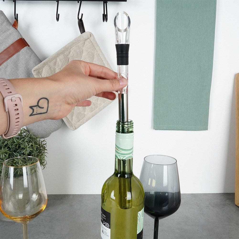 Wine dispenser with cooling insert, steel, 32 cm