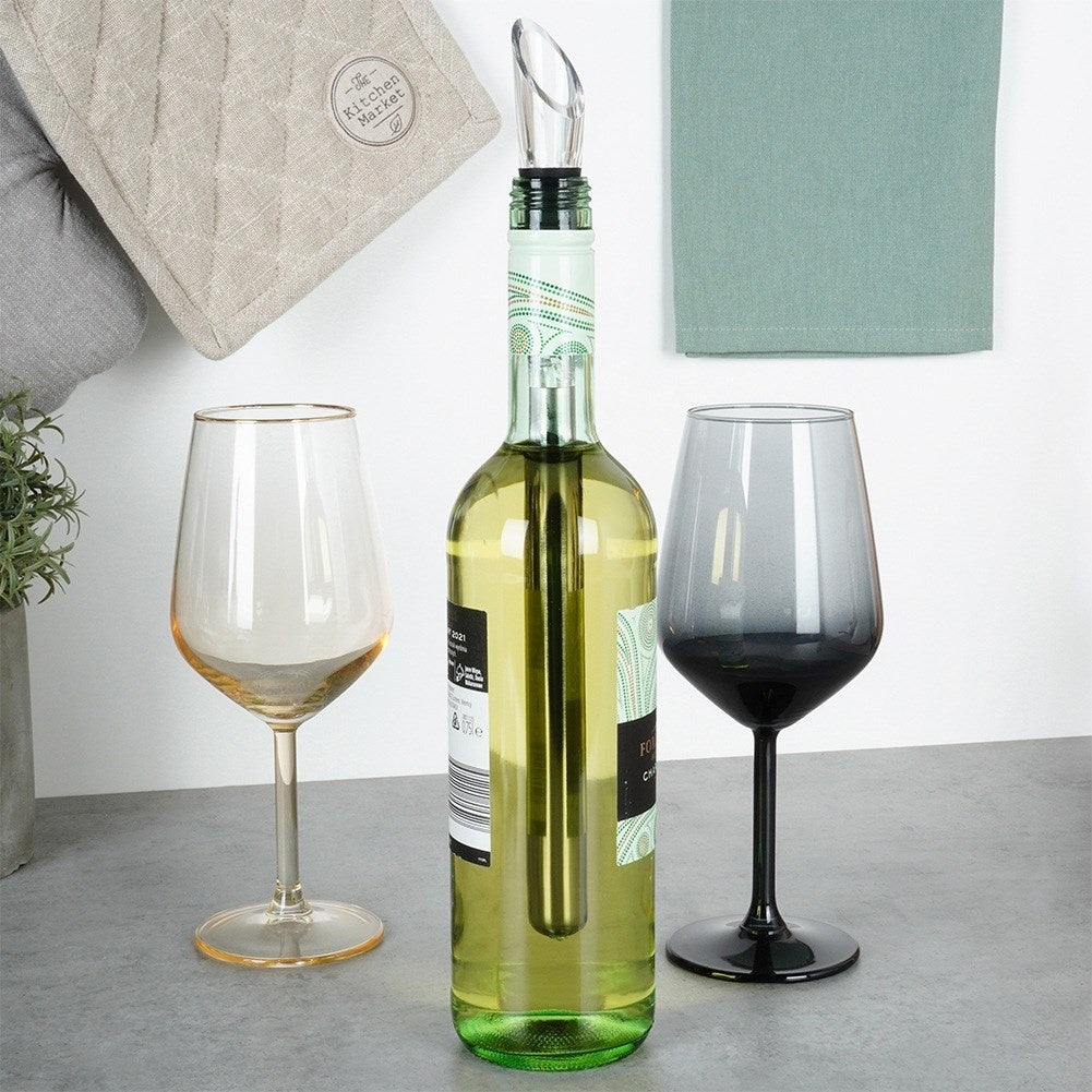 Wine dispenser with cooling insert, steel, 32 cm