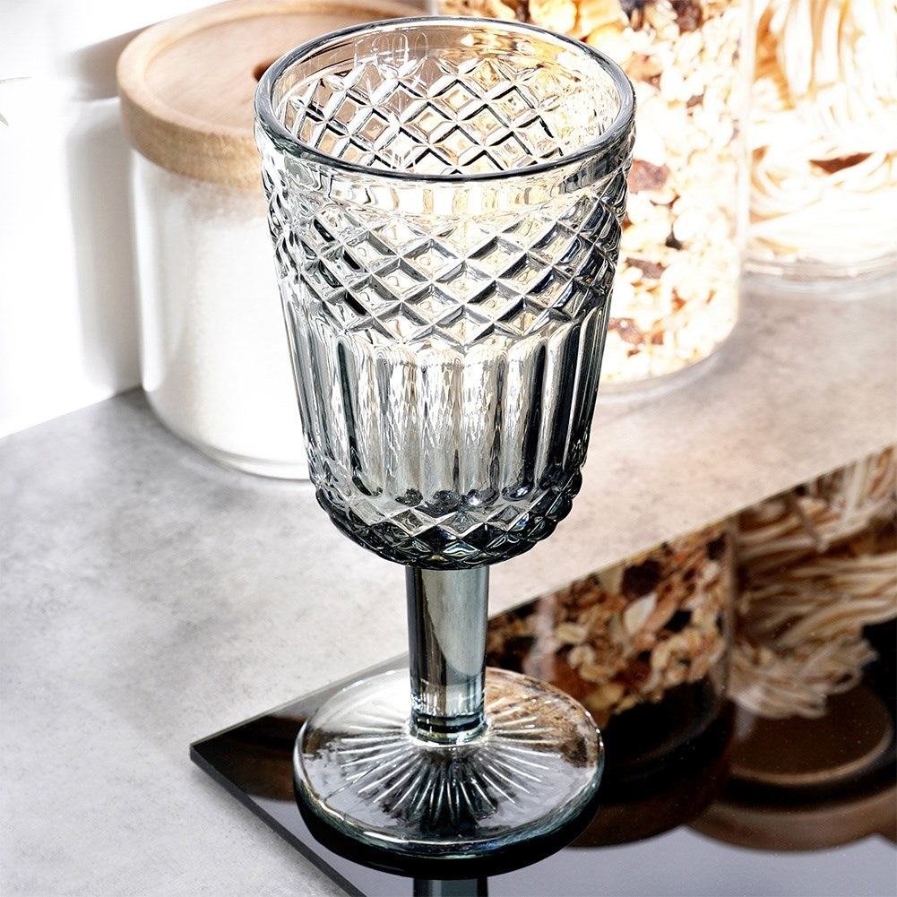 Wine glass black glass 270 ml