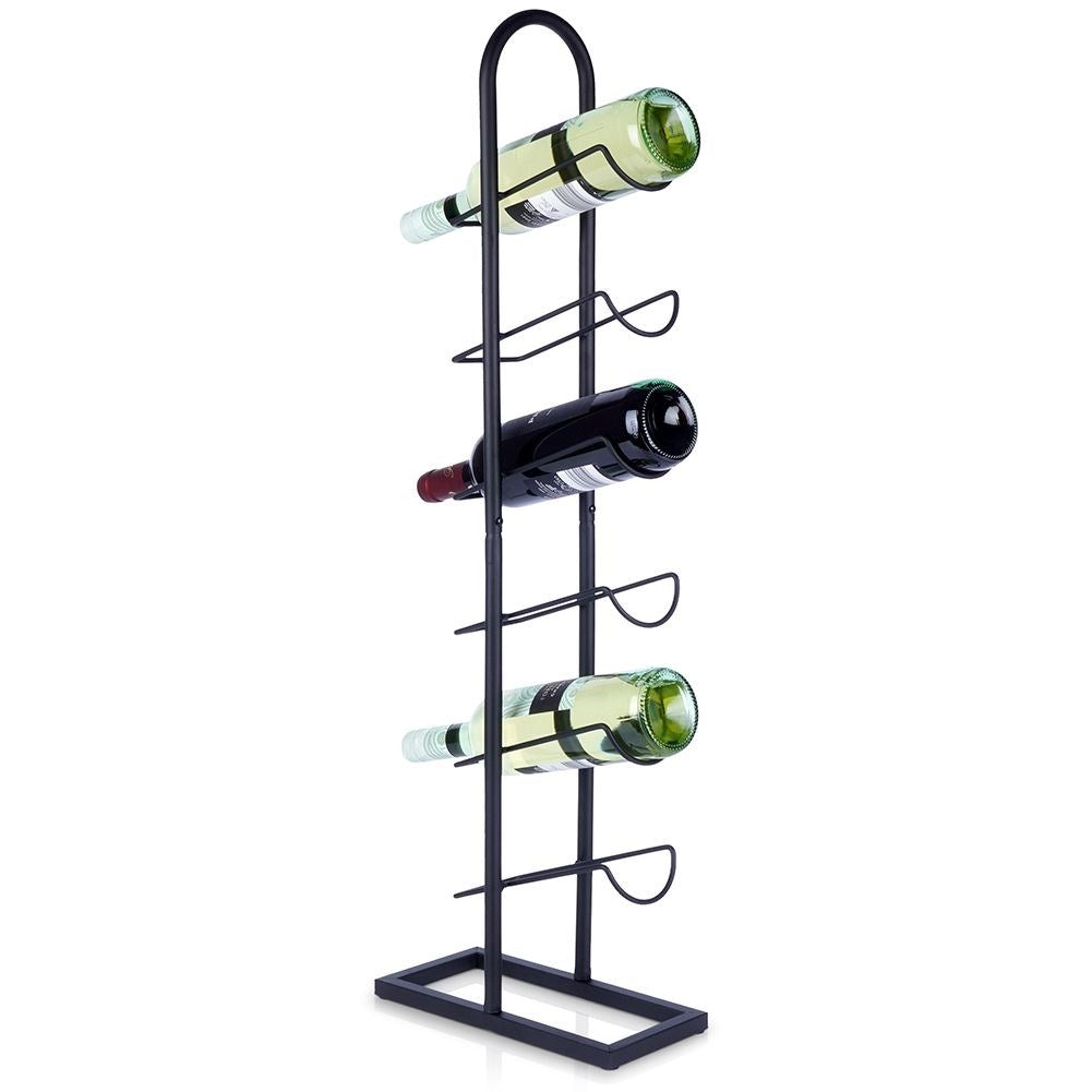 Wine rack for 6 bottles in black metal and LOFT style