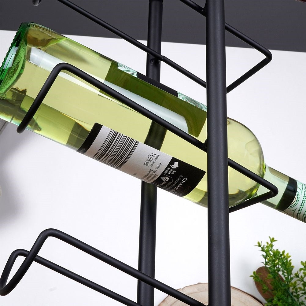 Wine rack for 6 bottles in black metal and LOFT style