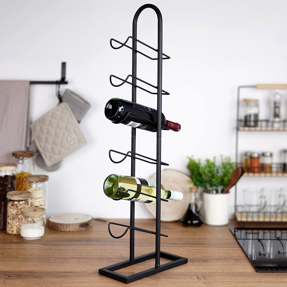 Wine rack for 6 bottles in black metal and LOFT style