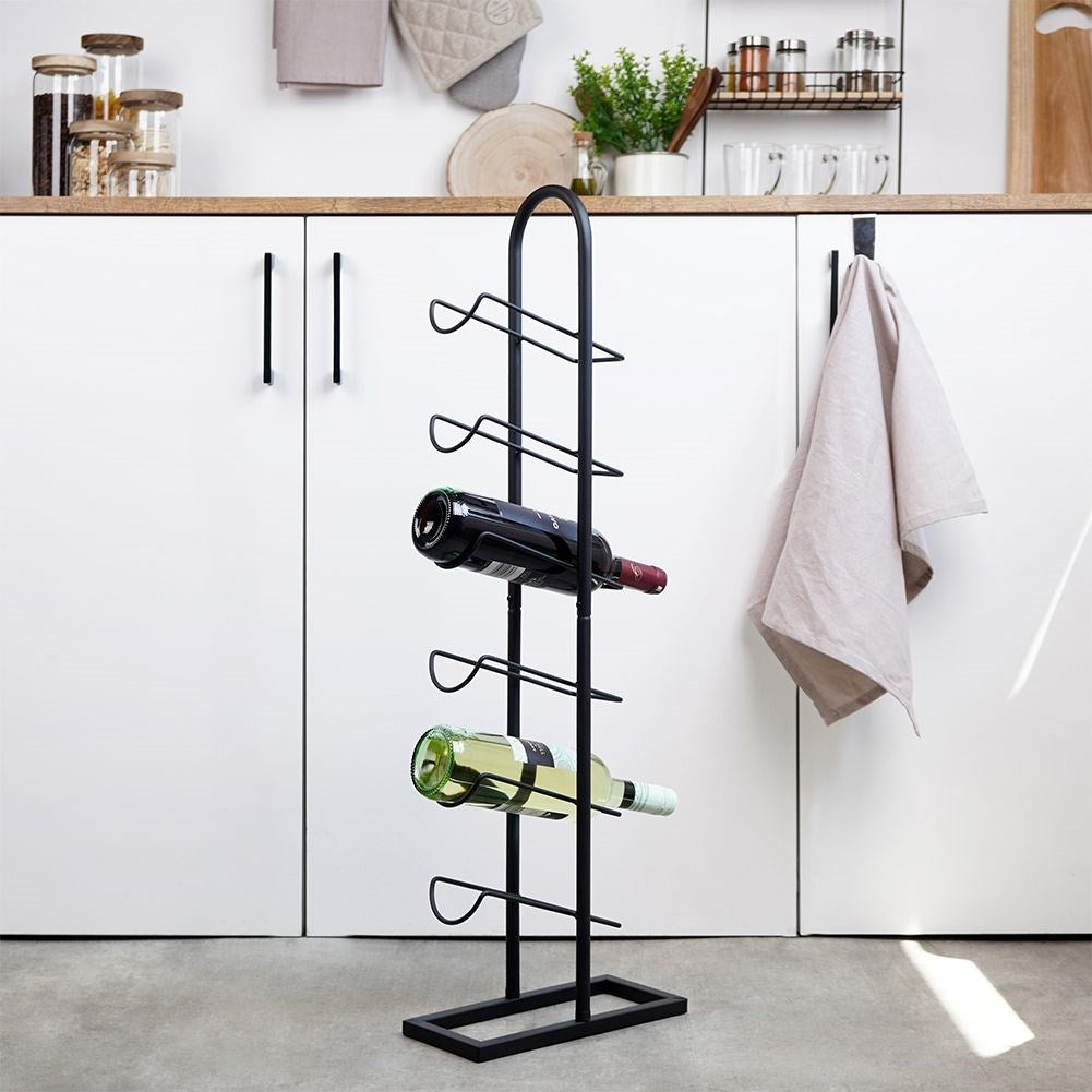 Wine rack for 6 bottles in black metal and LOFT style