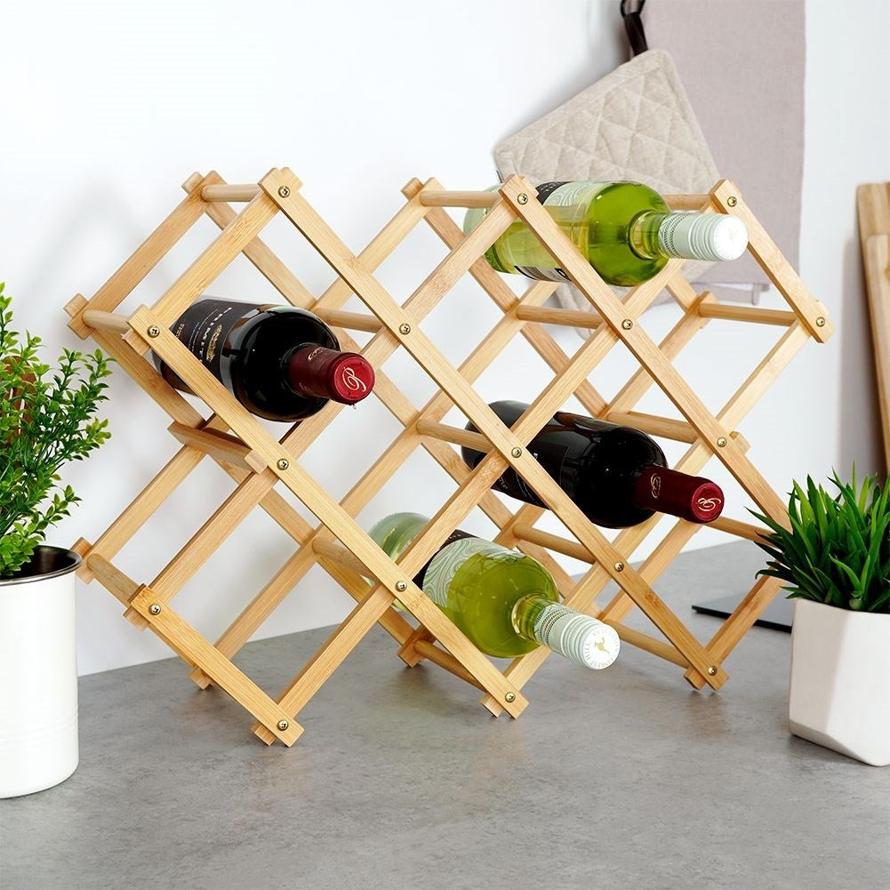Wine rack in Bamboo - Space for 10 Bottles
