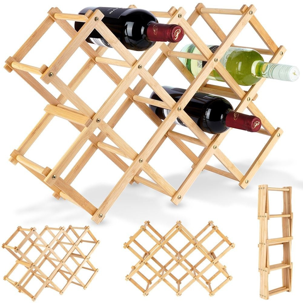 Wine rack in Bamboo - Space for 10 Bottles
