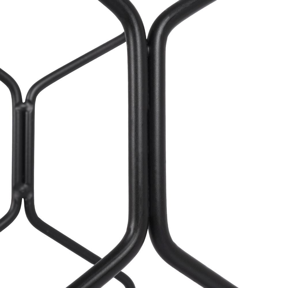 Wine rack in black metal for 8 bottles, floor or bench