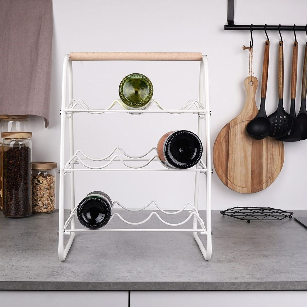 Wine rack in white metal for 9 bottles - elegant and practical