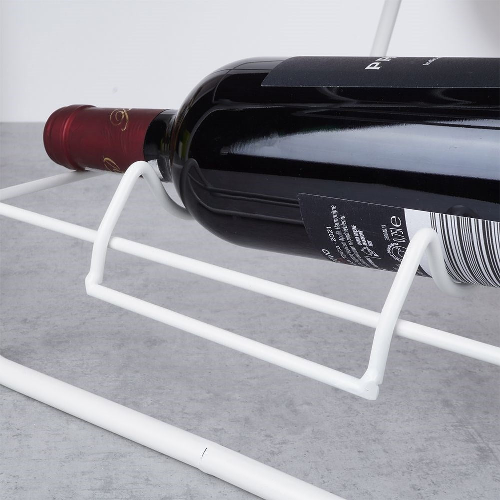 Wine rack in white metal for 9 bottles - elegant and practical