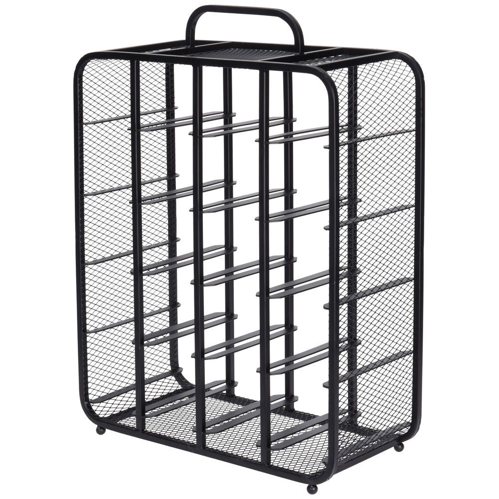 Wine rack metal black 20 bottles 45x63 cm