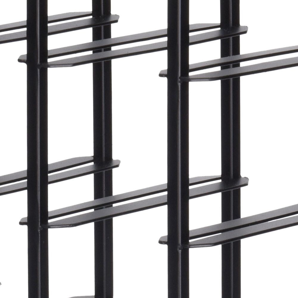 Wine rack metal black 20 bottles 45x63 cm
