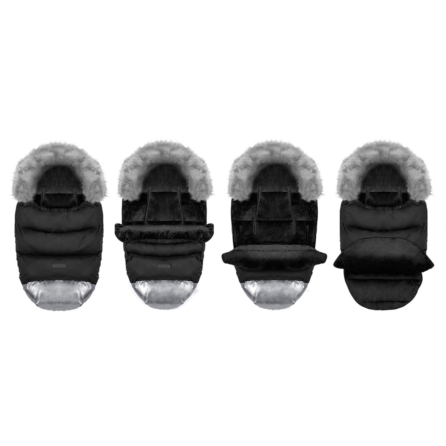 Winter bag for pram and sled Elmi Ricokids - black/silver
