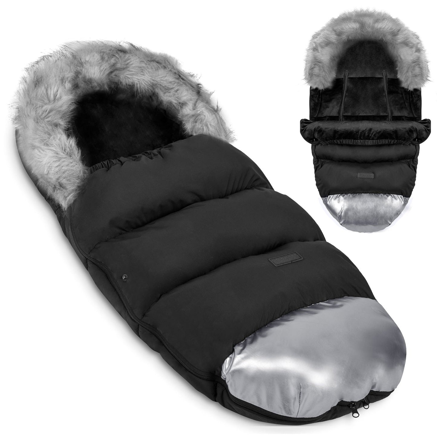 Winter bag for pram and sled Elmi Ricokids - black/silver