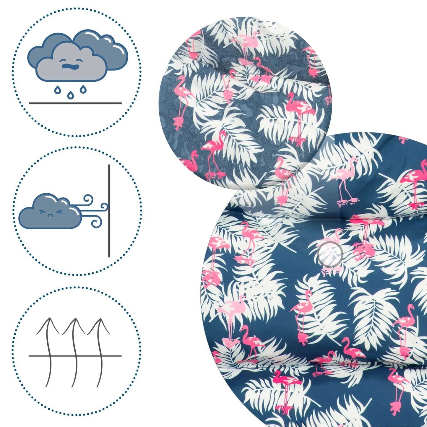 Winter bag for stroller and sled Elmi Ricokids - blue with flamingo pattern