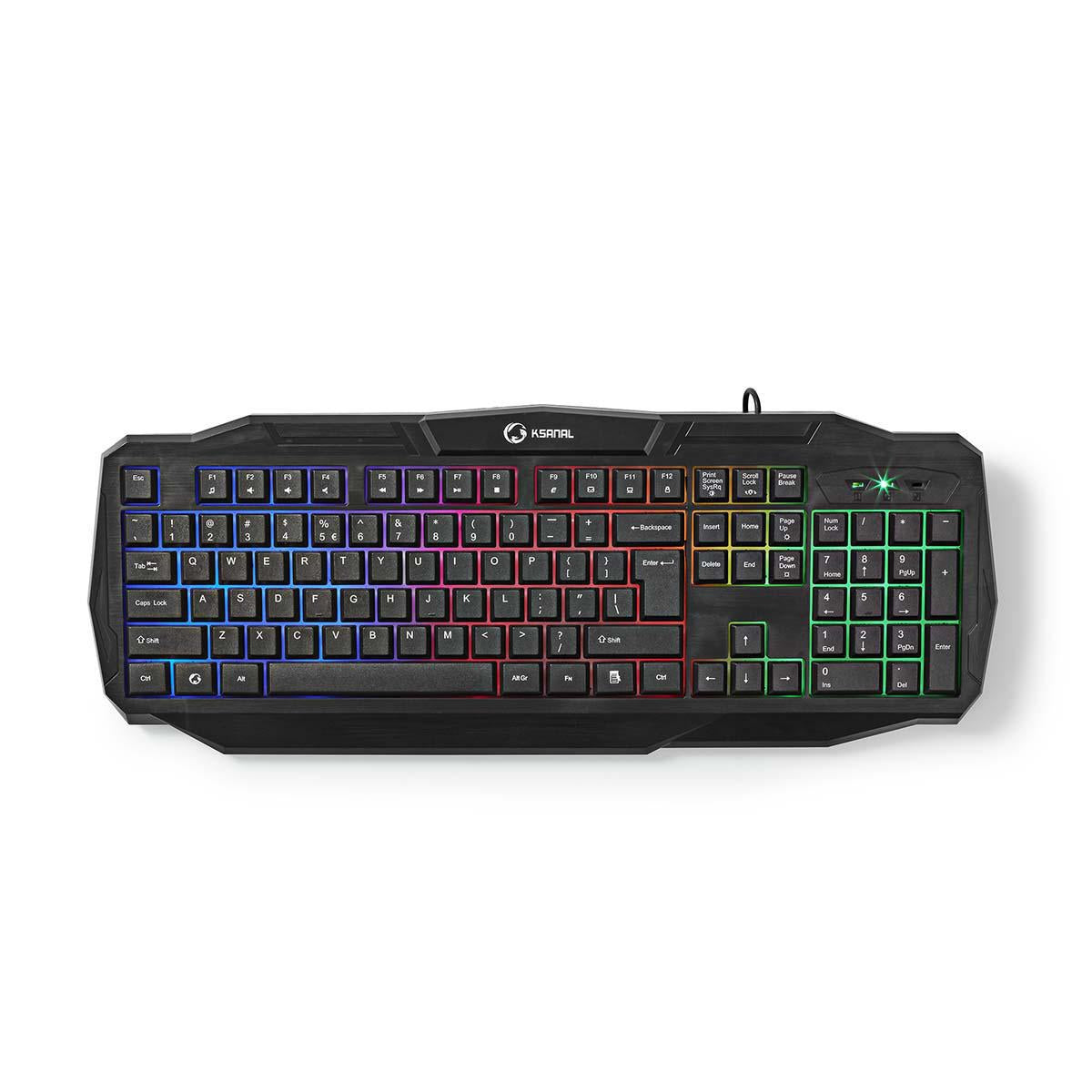 Wired Gaming Keyboard | USB 2.0 | Membrane keys | LEDs | US International | US Layout | USB Power | Power cable length: 1.50 m | Game