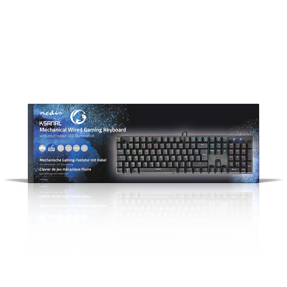 Wired Gaming Keyboard | USB Type-A | Mechanical Keys | LEDs | AZERTY | FR Layout | USB Power | Power cable length: 1.50 m | Game