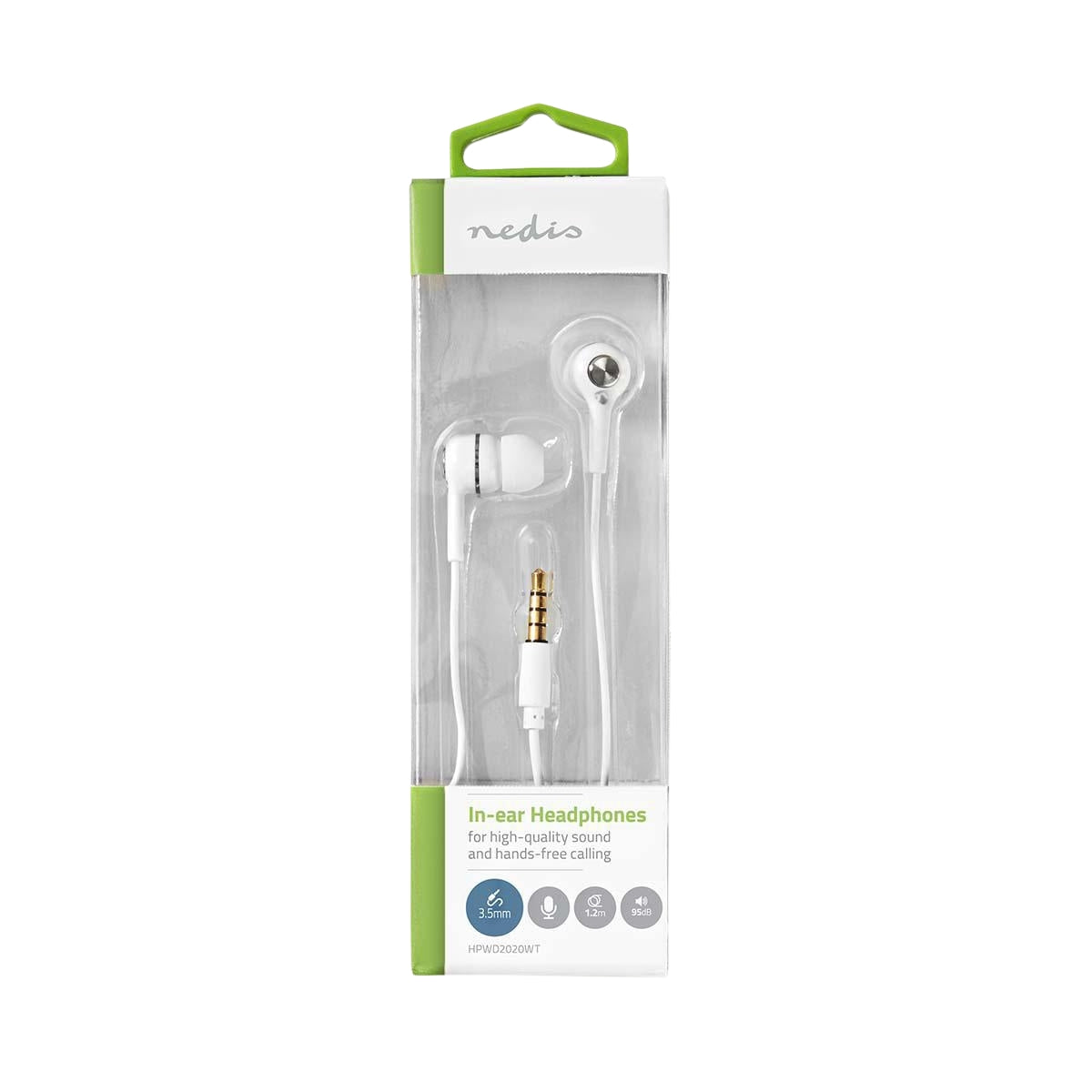 Wired Headphones | 3.5 mm | Cable length: 1.20 m | Built-in microphone | Volume Control | White