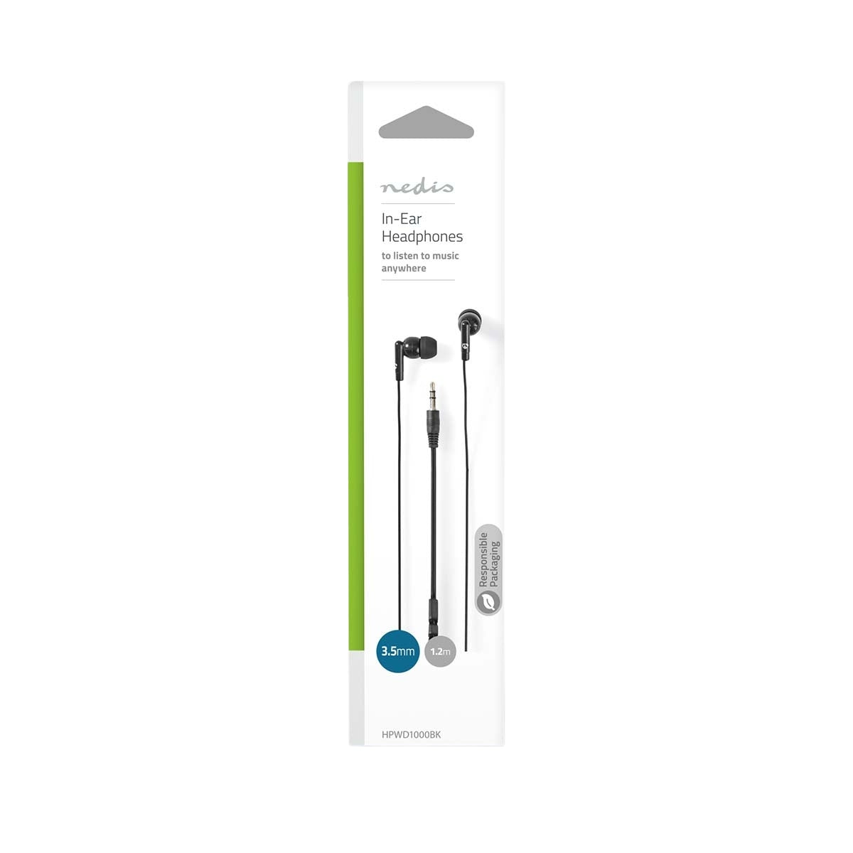 Wired Headphones | 3.5 mm | Cable length: 1.20 m | Volume Control | Black