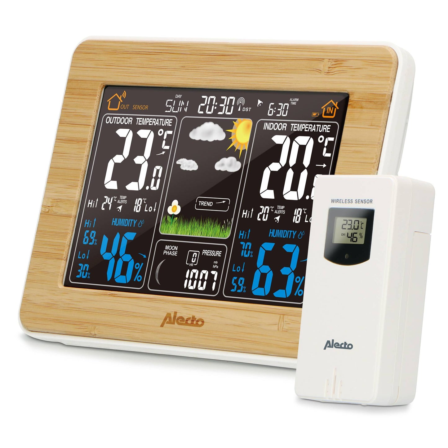 Wireless Bamboo Weather Station with Indoor/Outdoor Sensor