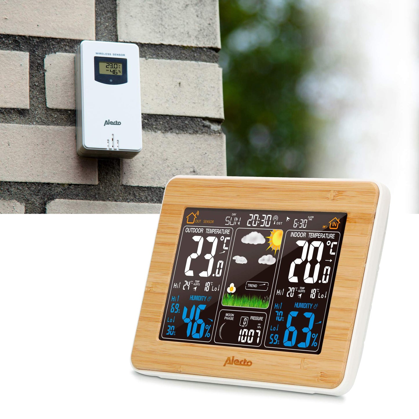 Wireless Bamboo Weather Station with Indoor/Outdoor Sensor