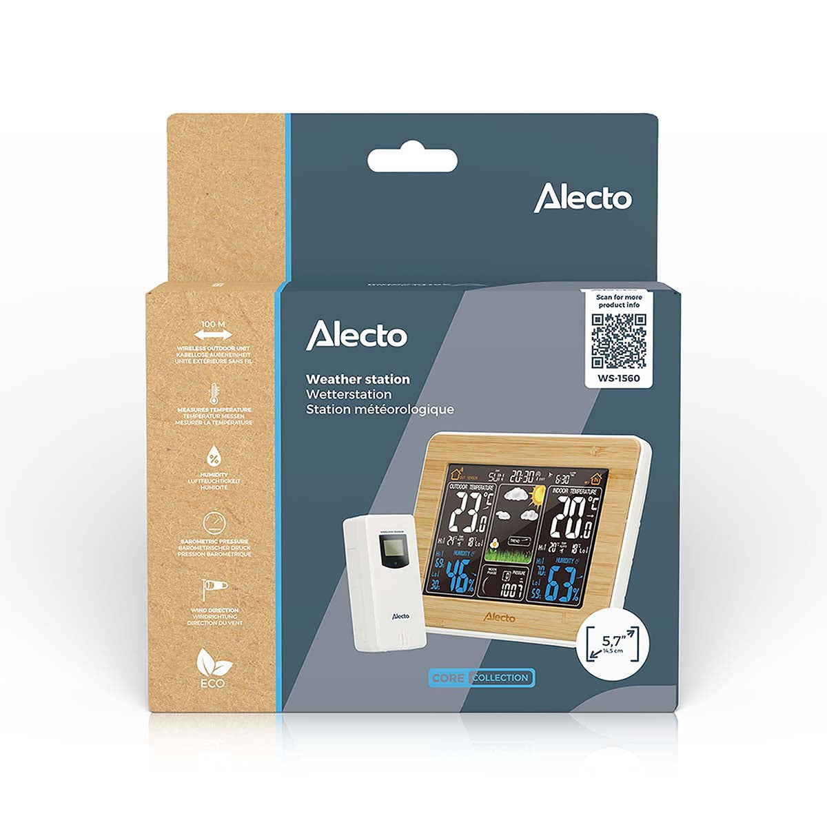 Wireless Bamboo Weather Station with Indoor/Outdoor Sensor