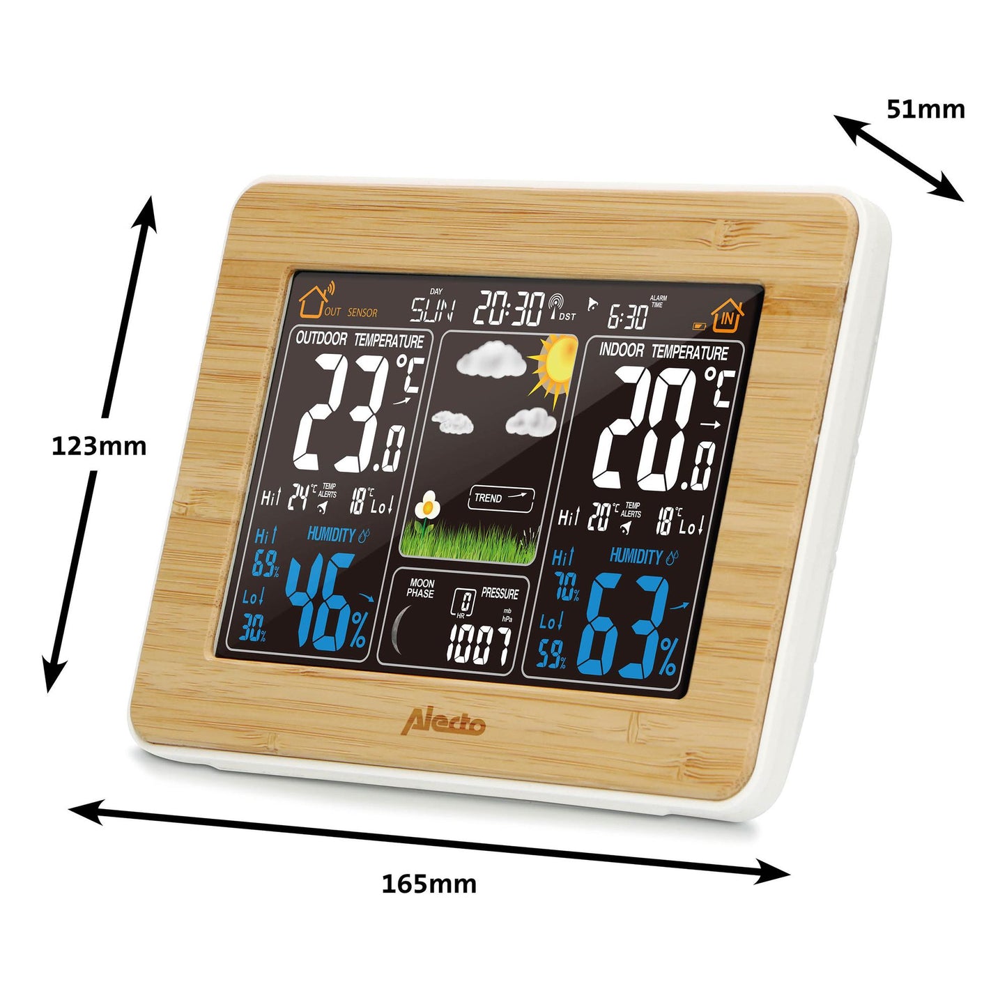 Wireless Bamboo Weather Station with Indoor/Outdoor Sensor