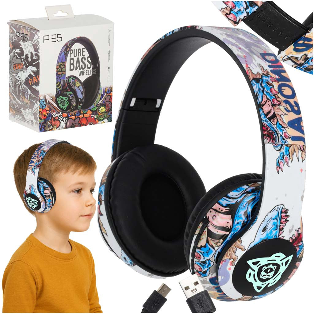 Wireless Bluetooth Over-Ear Headphones – RGB, Mic, MicroSD